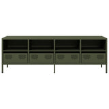 Olive green TV cabinet 135x39x43.5 cm cold rolled steel