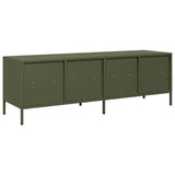 Olive green TV cabinet 135x39x43.5 cm cold rolled steel