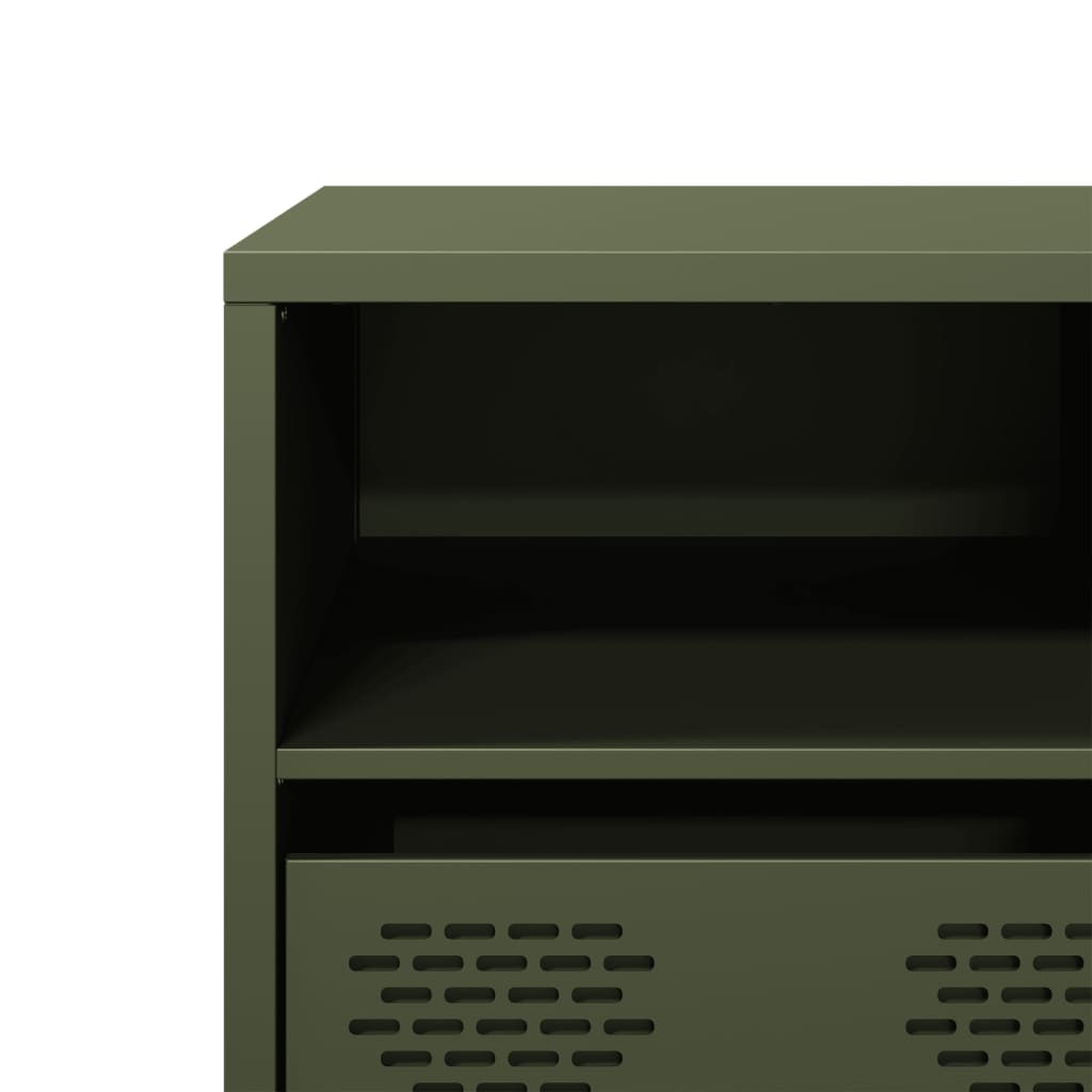 Olive green TV cabinet 135x39x43.5 cm cold rolled steel