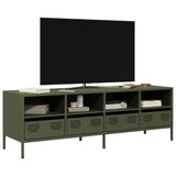 Olive green TV cabinet 135x39x43.5 cm cold rolled steel