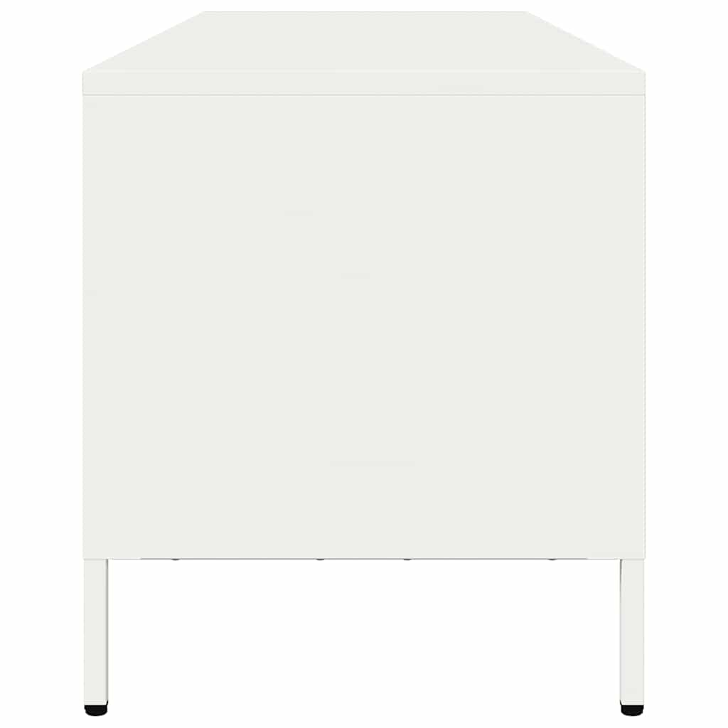 Meuble TV blanc 135x39x43,5 cm acier laminé à froid