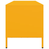 Meuble TV jaune moutarde 135x39x43,5 cm acier laminé à froid