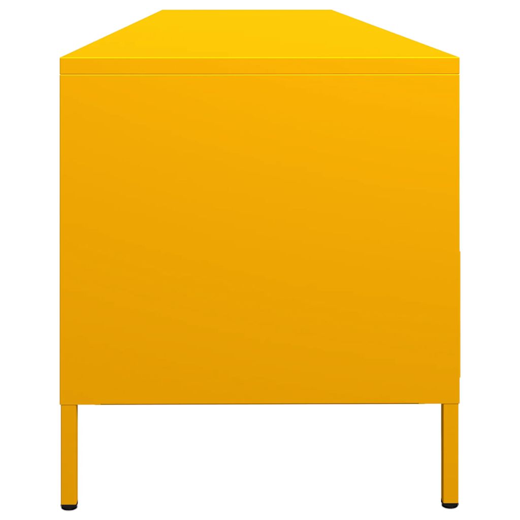 Meuble TV jaune moutarde 202x39x43,5 cm acier laminé à froid