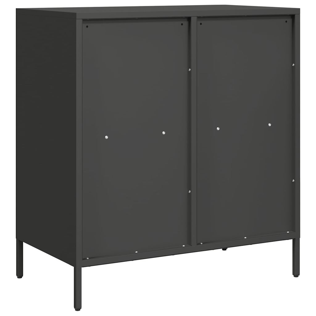 Buffet noir 68x39x73,5 cm acier laminé à froid