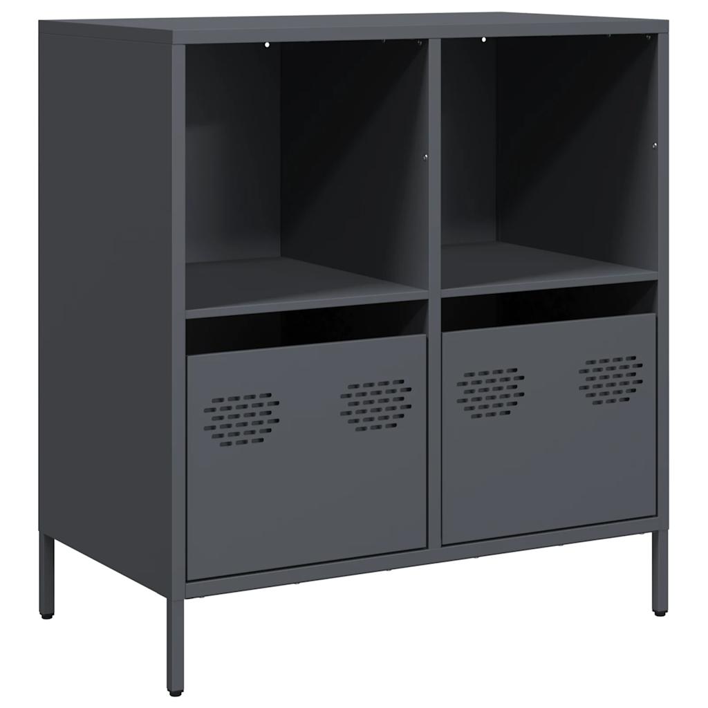 Buffet anthracite 68x39x73,5 cm acier laminé à froid