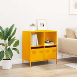 Buffet jaune moutarde 68x39x73,5 cm acier laminé à froid