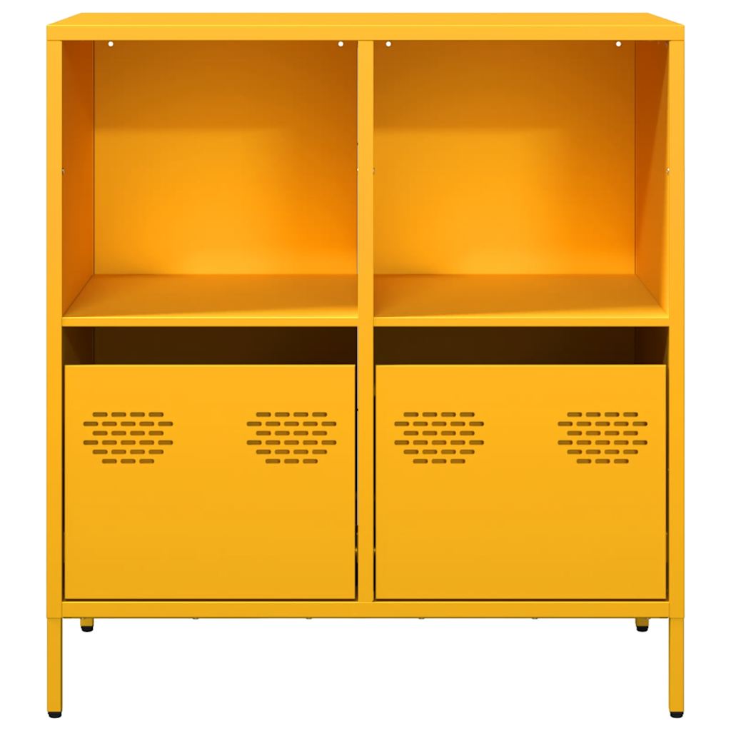 Buffet jaune moutarde 68x39x73,5 cm acier laminé à froid