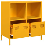 Buffet jaune moutarde 68x39x73,5 cm acier laminé à froid