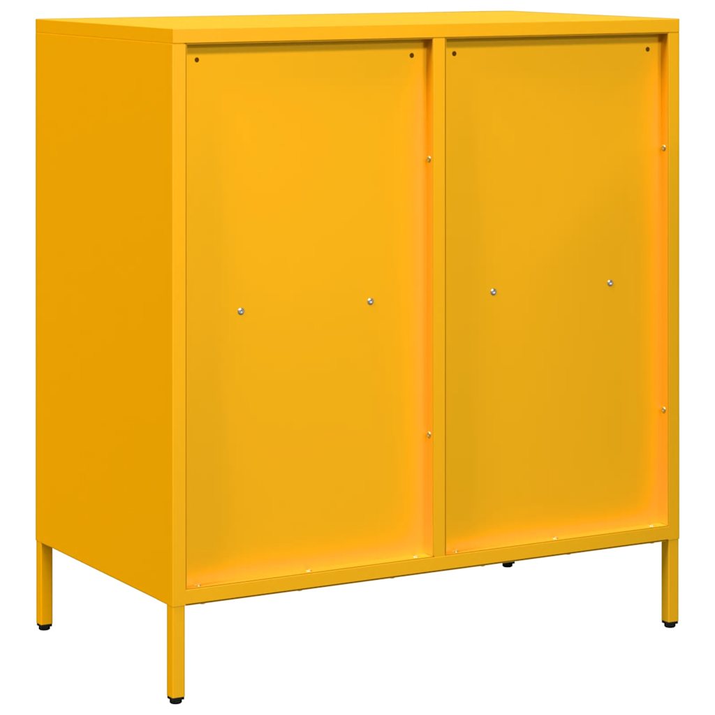 Buffet jaune moutarde 68x39x73,5 cm acier laminé à froid