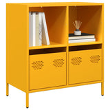 Buffet jaune moutarde 68x39x73,5 cm acier laminé à froid