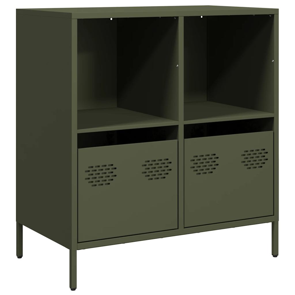 Buffet vert olive 68x39x73,5 cm acier laminé à froid