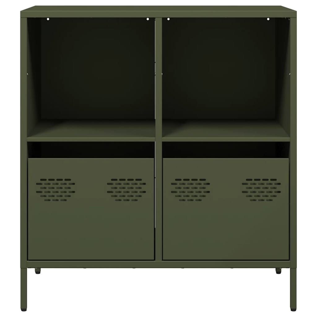 Buffet vert olive 68x39x73,5 cm acier laminé à froid