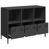 Schwarzes Sideboard 101,5 x 39 x 73,5 cm aus kaltgewalztem Stahl