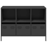 Schwarzes Sideboard 101,5 x 39 x 73,5 cm aus kaltgewalztem Stahl