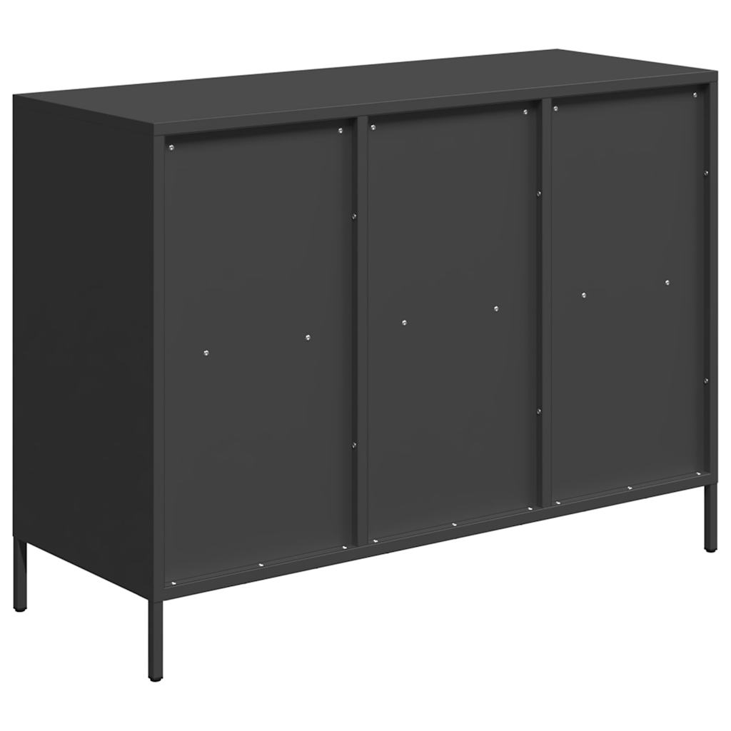 Schwarzes Sideboard 101,5 x 39 x 73,5 cm aus kaltgewalztem Stahl