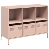 Buffet rose 101,5x39x73,5 cm acier laminé à froid