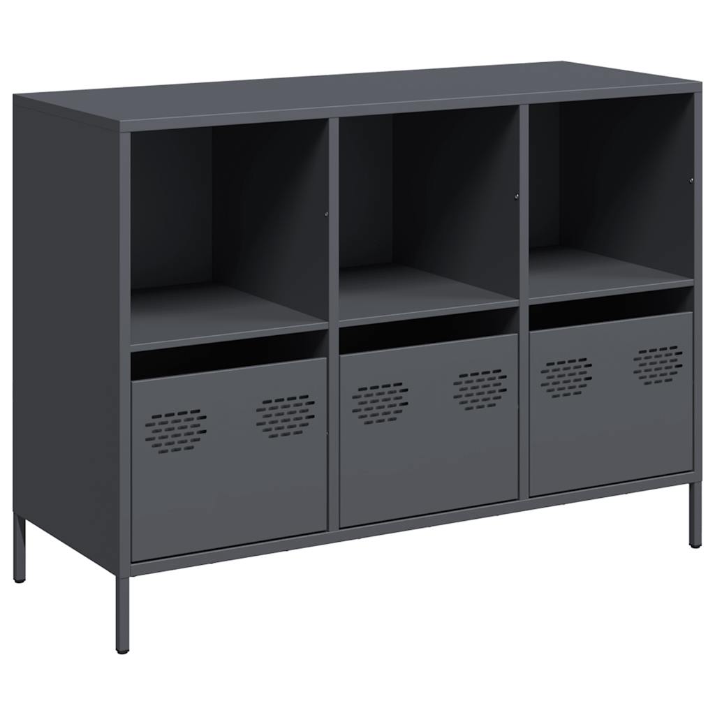 Buffet anthracite 101,5x39x73,5 cm acier laminé à froid