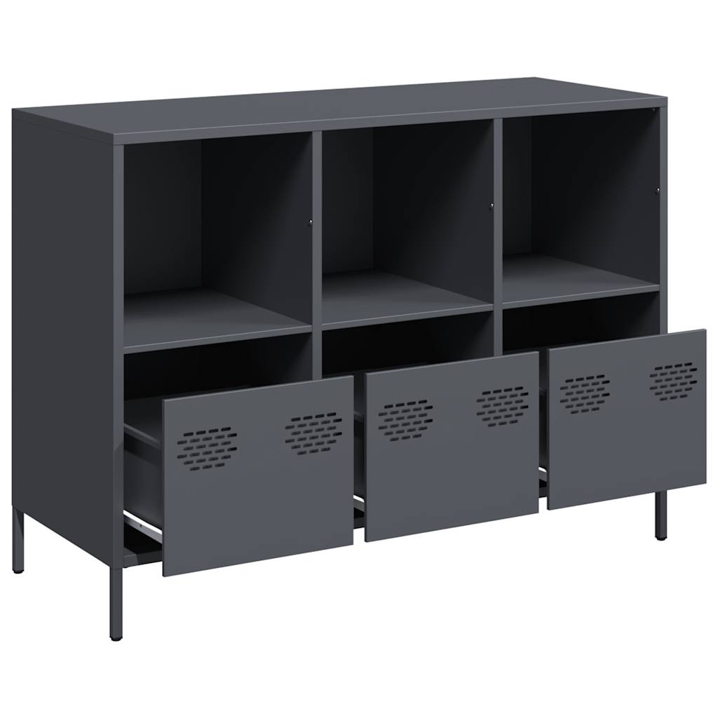 Buffet anthracite 101,5x39x73,5 cm acier laminé à froid