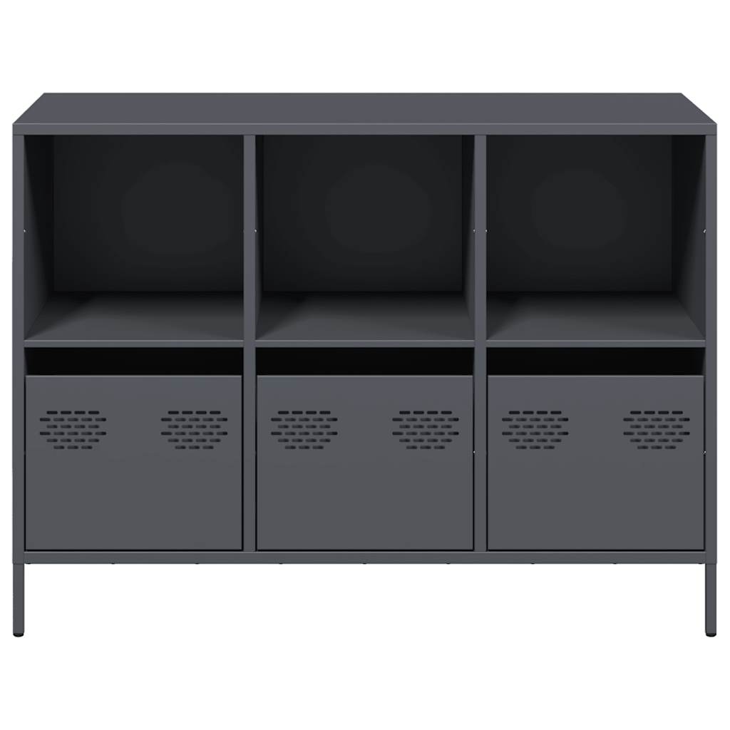 Buffet anthracite 101,5x39x73,5 cm acier laminé à froid