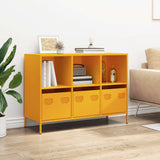 Buffet jaune moutarde 101,5x39x73,5 cm acier laminé à froid