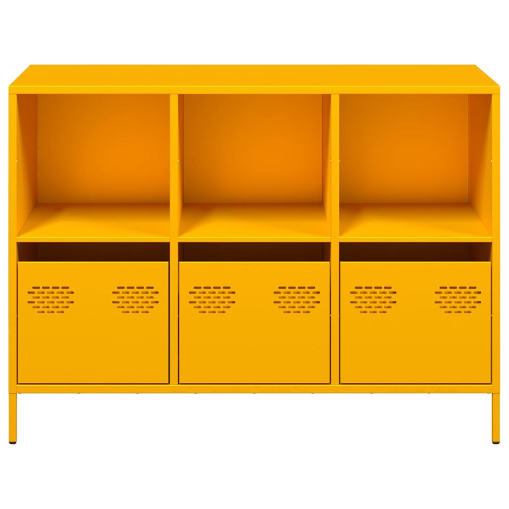 Buffet jaune moutarde 101,5x39x73,5 cm acier laminé à froid