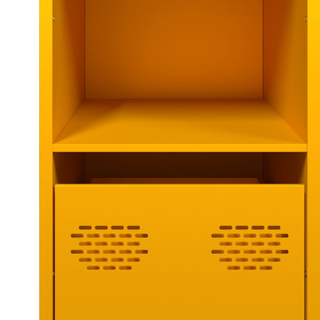 Buffet jaune moutarde 101,5x39x73,5 cm acier laminé à froid