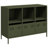 Buffet vert olive 101,5x39x73,5 cm acier laminé à froid