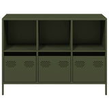 Buffet vert olive 101,5x39x73,5 cm acier laminé à froid