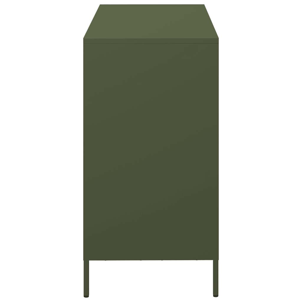 Buffet vert olive 101,5x39x73,5 cm acier laminé à froid