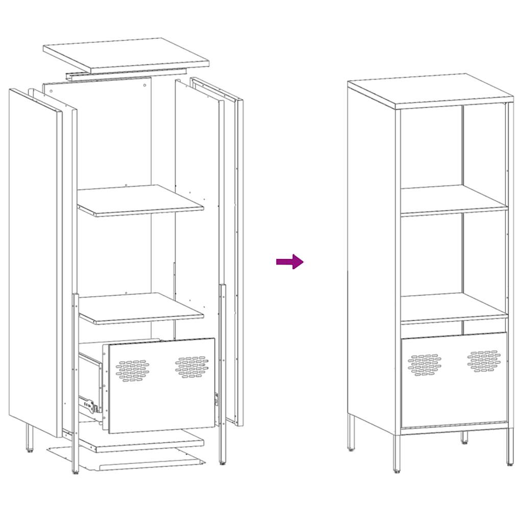 High pink sideboard 35x39x103.5 cm steel