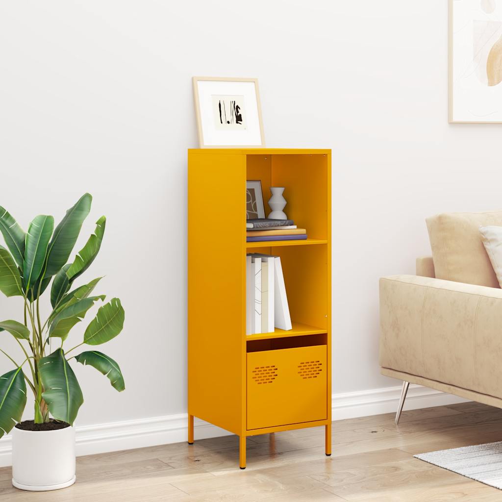 Buffet haut jaune moutarde 35x39x103,5 cm acier