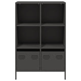 Buffet haut noir 68x39x103,5 cm acier