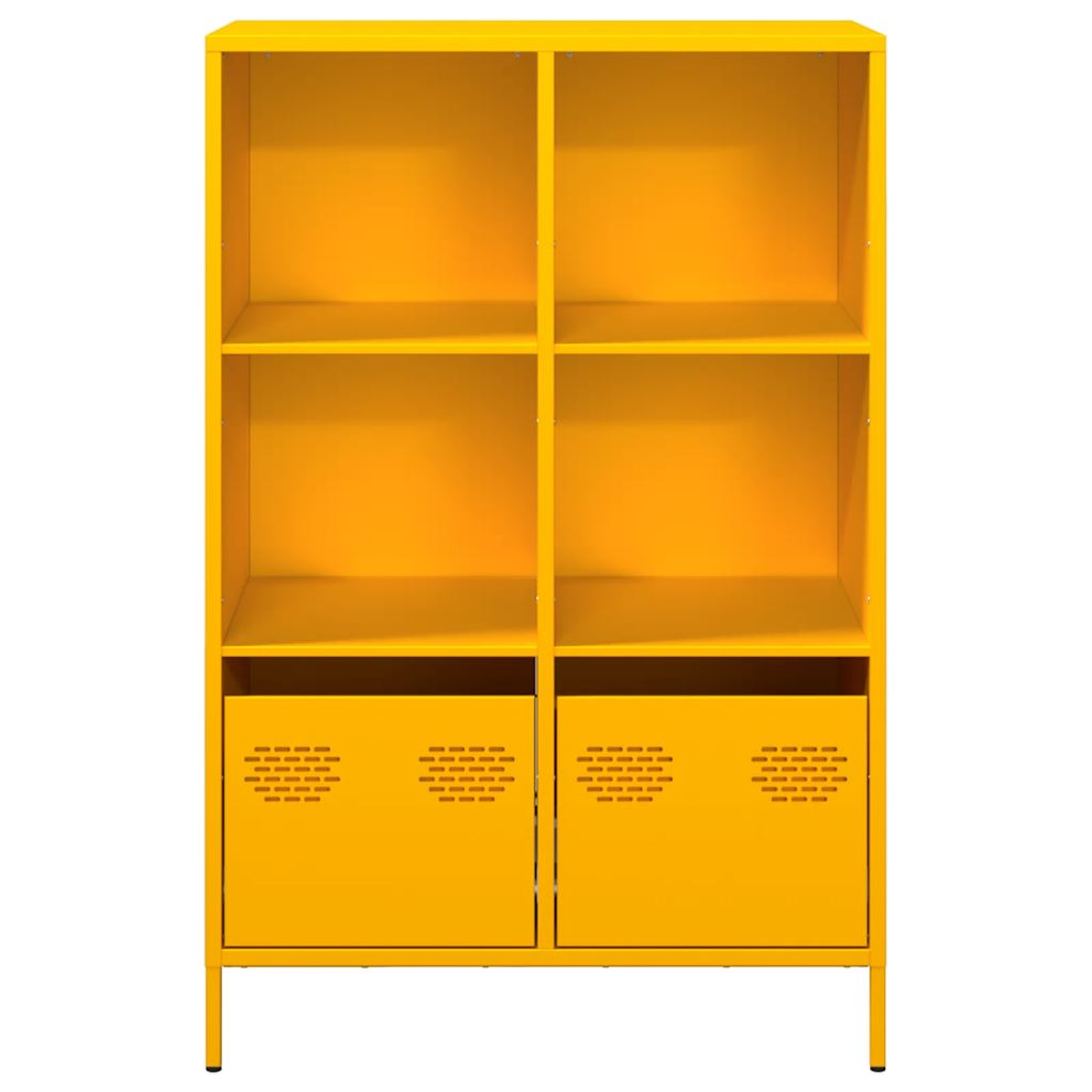 Buffet haut jaune moutarde 68x39x103,5 cm acier