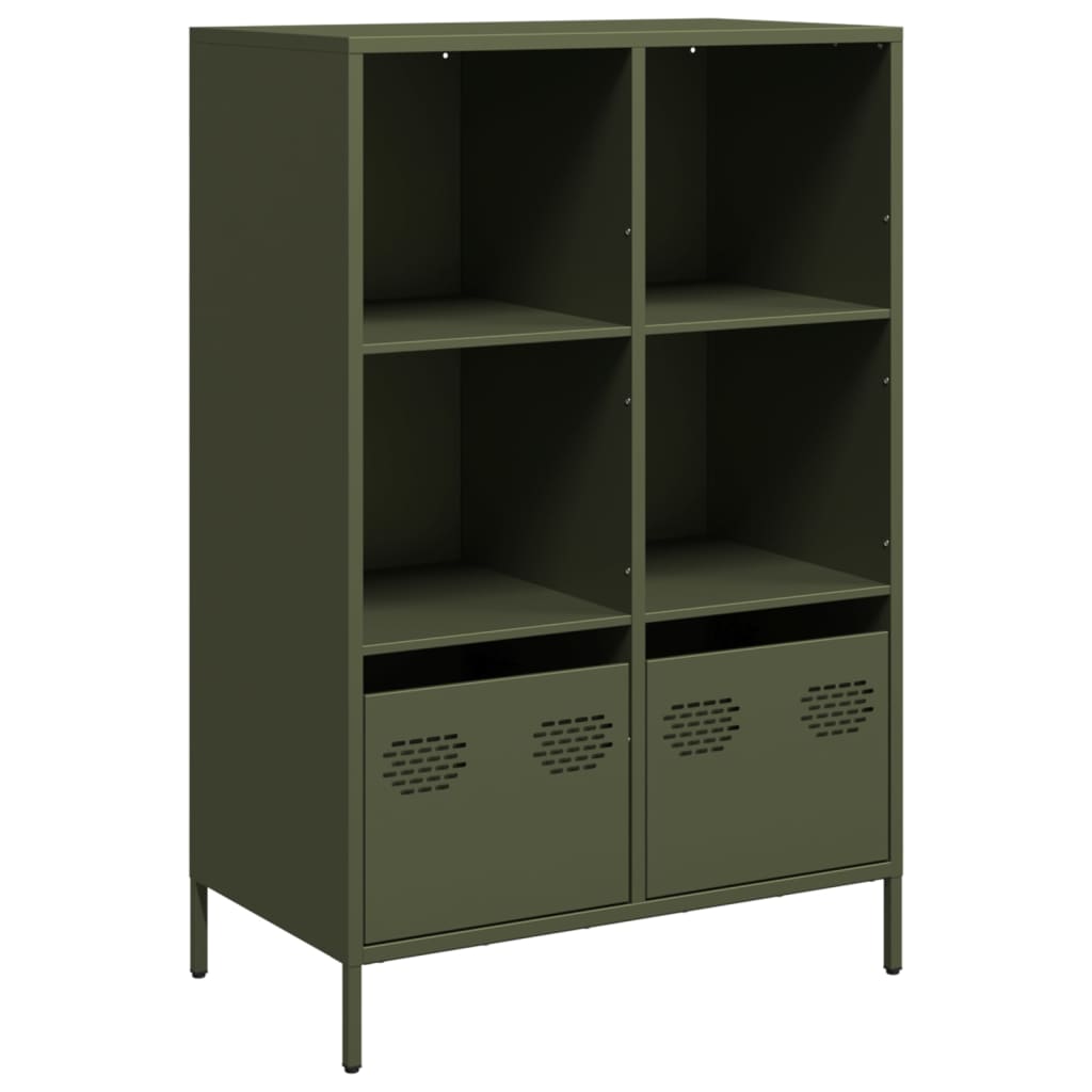 Buffet haut vert olive 68x39x103,5 cm acier