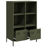 Buffet haut vert olive 68x39x103,5 cm acier