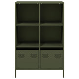 Buffet haut vert olive 68x39x103,5 cm acier