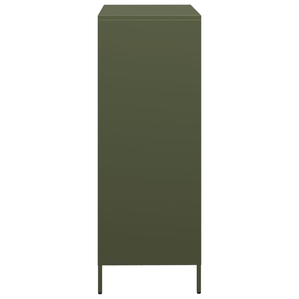 Buffet haut vert olive 68x39x103,5 cm acier