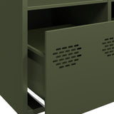 Buffet haut vert olive 68x39x103,5 cm acier