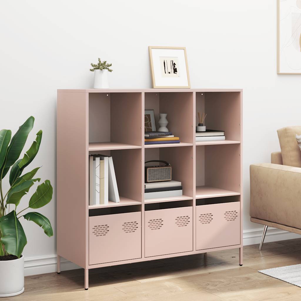 Buffet haut rose 101,5x39x103,5 cm acier