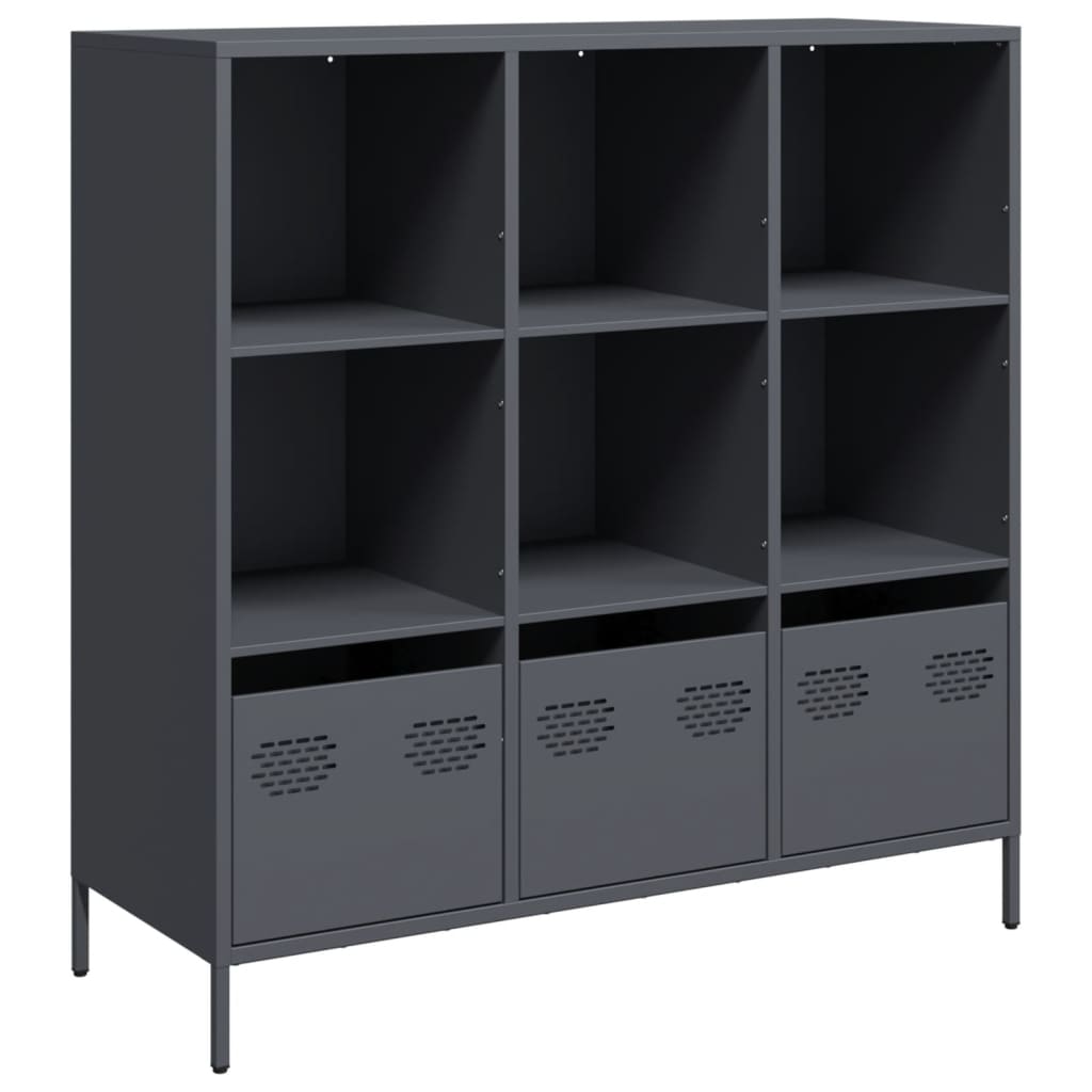 Buffet haut anthracite 101,5x39x103,5 cm acier