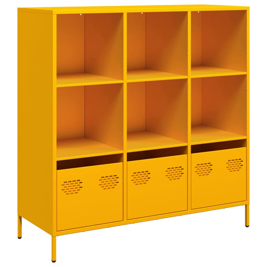 Buffet haut jaune moutarde 101,5x39x103,5 cm acier