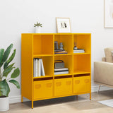 Buffet haut jaune moutarde 101,5x39x103,5 cm acier