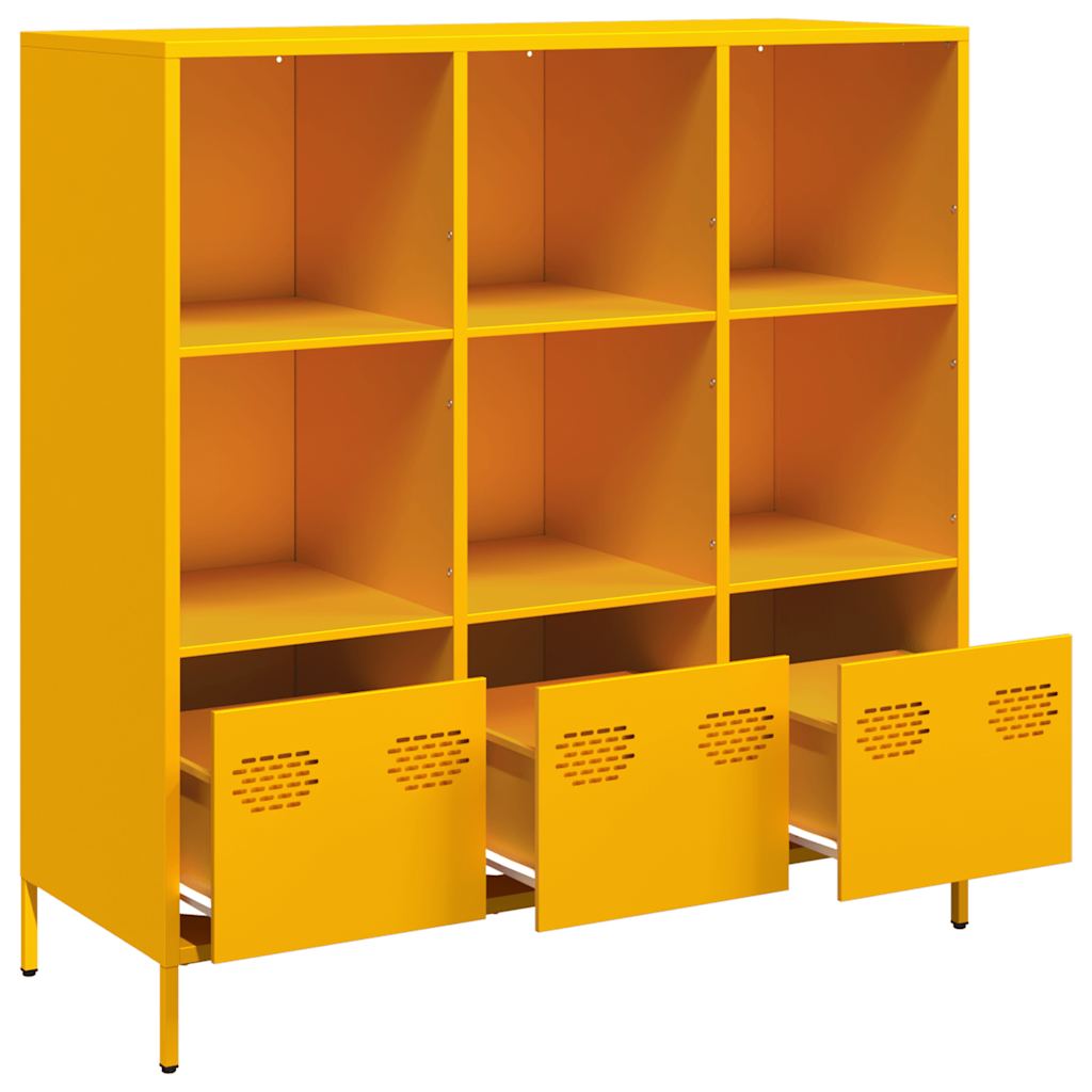 Buffet haut jaune moutarde 101,5x39x103,5 cm acier