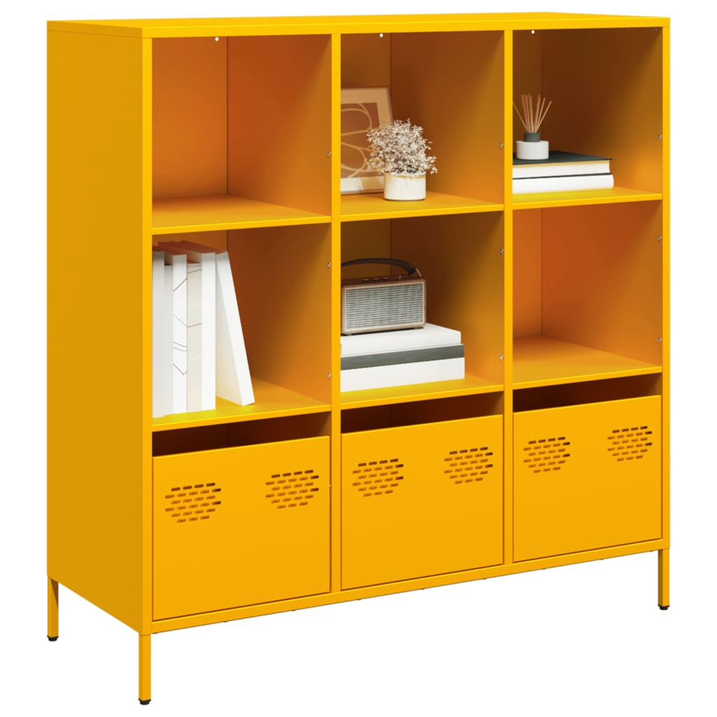 Buffet haut jaune moutarde 101,5x39x103,5 cm acier