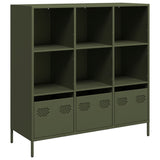 Buffet haut vert olive 101,5x39x103,5 cm acier