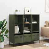 Buffet haut vert olive 101,5x39x103,5 cm acier