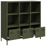 Buffet haut vert olive 101,5x39x103,5 cm acier