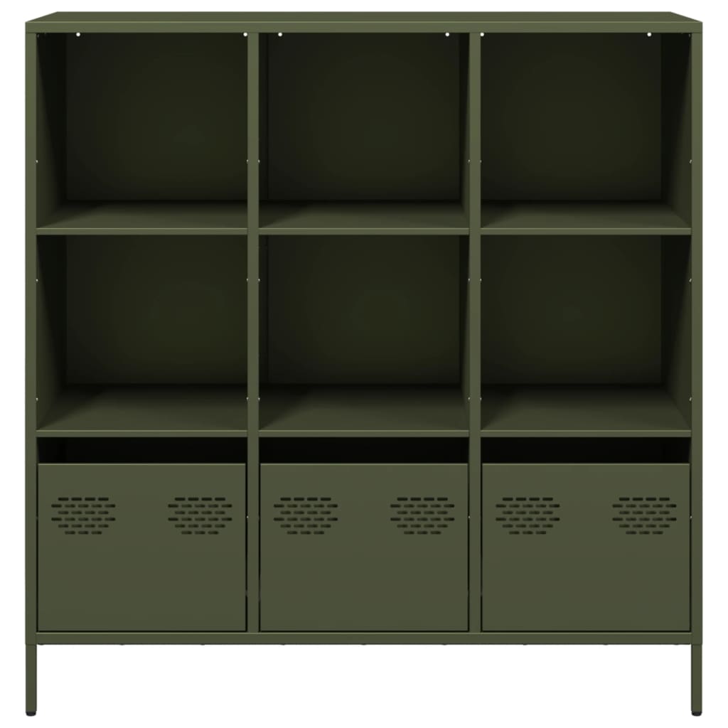 Buffet haut vert olive 101,5x39x103,5 cm acier