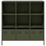 Buffet haut vert olive 101,5x39x103,5 cm acier