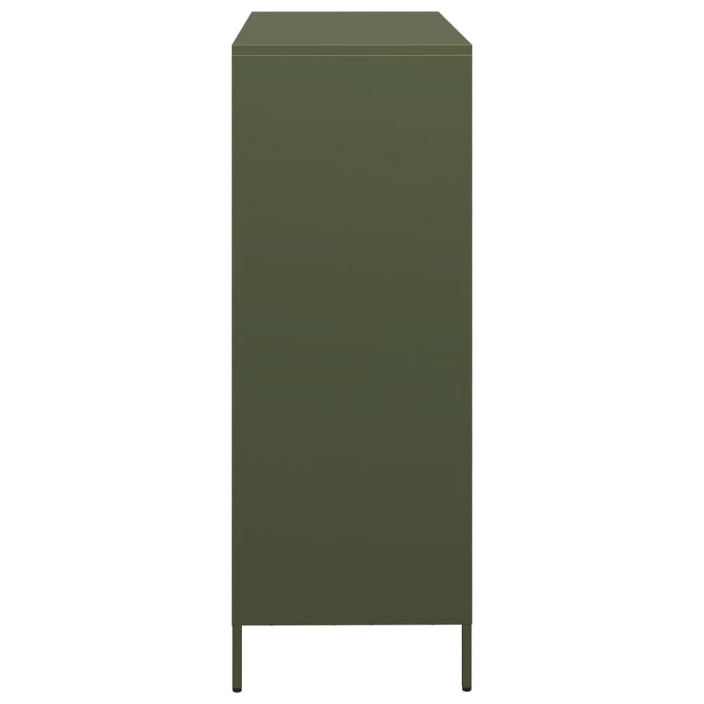 Buffet haut vert olive 101,5x39x103,5 cm acier